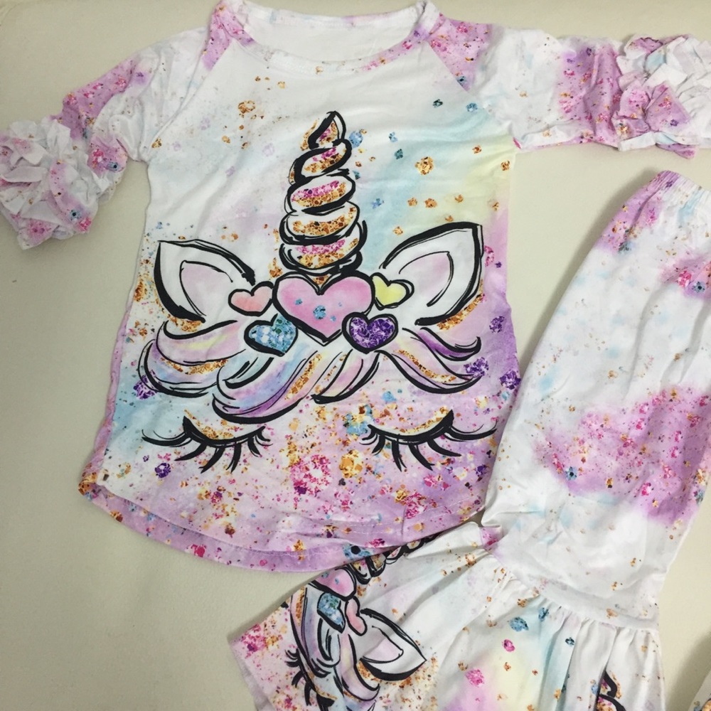 Boutique Unicorn 🦄 Cute Sparkly Pink Pants Set - Picture 8 of 8